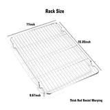 Wildone Baking Sheet & Rack Set [2 Sheets + 2 Racks], Stainless Steel Cookie Pan with Cooling Rack, Size 16 x 12 x 1 Inch, Non Toxic & Heavy Duty & Easy Clean Wildone