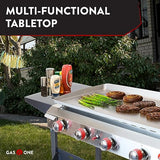 Gas One Flat Top Grill with 4 Burners – Premium Propane Grill with Outdoor Grill Cart – Stainless Steel Auto Ignition Camping Grill Outdoor Griddle – Easy Cleaning Grills Outdoor Cooking Propane Gas One