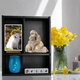 Sofunii Pet Memorial Shadow Box with Shelves for Dogs or Cats,Solid Wood Pet Memory Keepsake Box for as Loss Remembrance-Black Sofunii