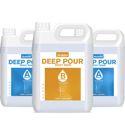 Deep Pour Epoxy Resin 4.5 Gallon, 2 to 4 Inch Depth Clear Epoxy Resin Kit, Bubble Free, Low Odor 2:1 Casting Resin for Table Top, Countertop, River Table, Wood Filler, Bar Top