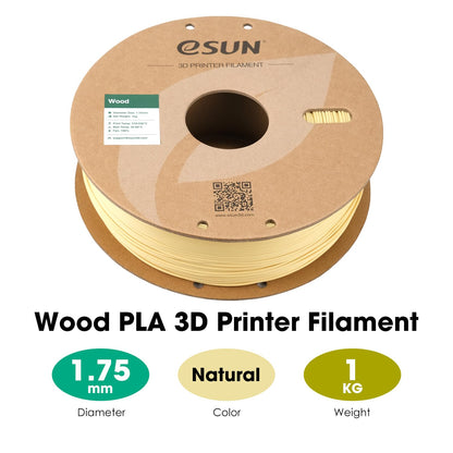 eSUN Wood PLA Filament 1.75mm, Wood PLA 3D Printer Filament, 1KG Cardboard Spool 3D Printing Filament for 3D Printers, Wood Color - WoodArtSupply