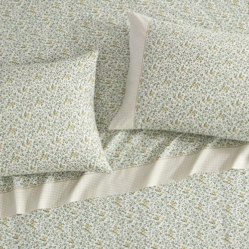 Laura Ashley - King Sheet Set, Breathable Percale Cotton Bedding with Deep Pockets, Chic Home Decor, Oeko-Tex Certified (Tierney Green, King) Laura Ashley