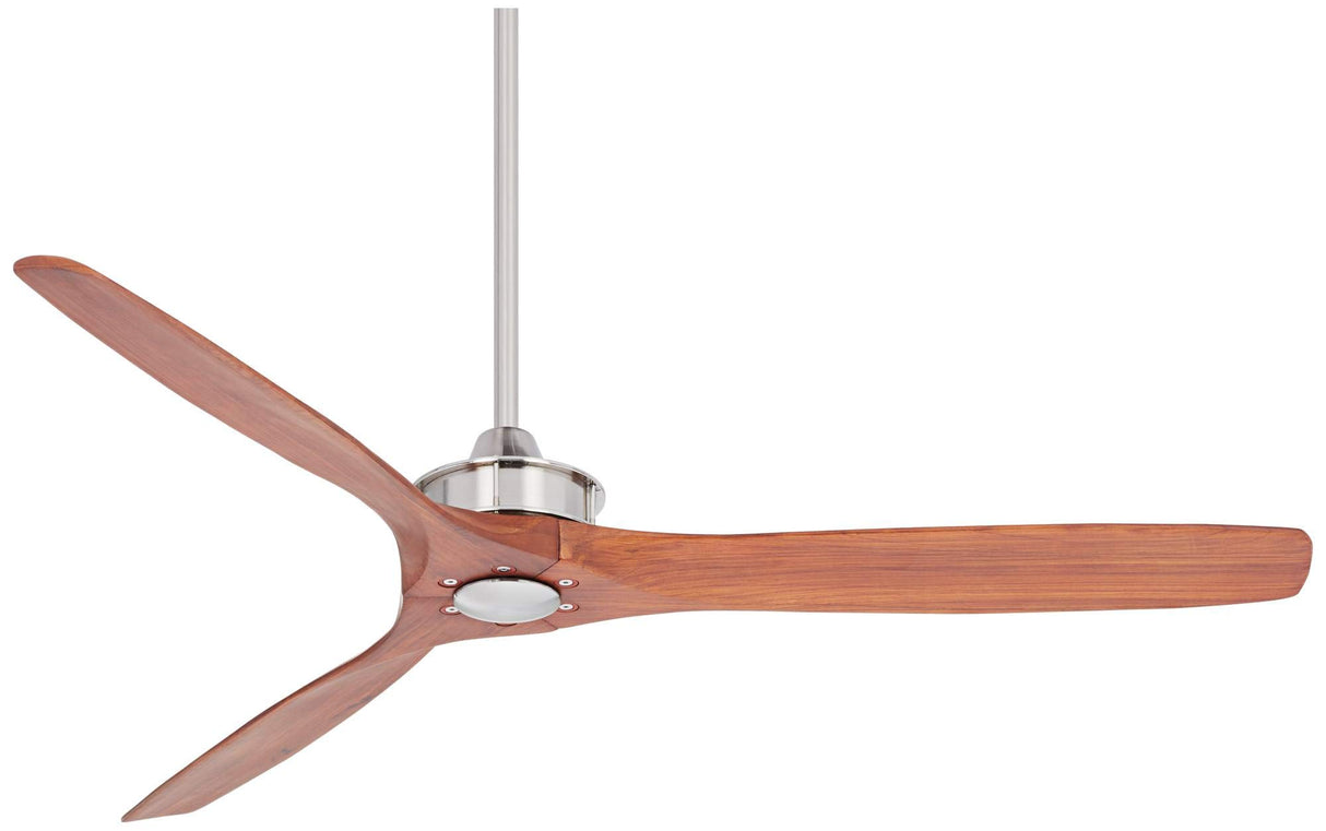 Casa Vieja 52" Windspun DC Modern 3 Blade Indoor Ceiling Fan with Remote Control Brushed Nickel Walnut Solid Carved Wood for Living Kitchen House Bedroom Family Dining Office Kids Room Casa Vieja