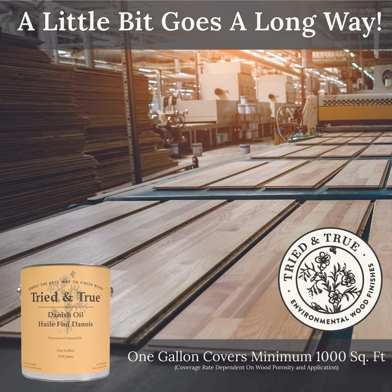 Tried & True Danish Oil, 8 oz. - Polymerized Linseed Oil Wood Finish & Sealer, Ideal for Furniture, Butcher Blocks, Salad Bowls, & More - Food Safe Wood Finish, Easy Application Stand Oil Tried & True