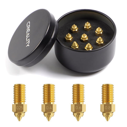 Creality Official Ender 3 V3 SE Nozzles, 8PCS High-Speed Brass Nozzles 0.25/0.4/0.6/0.8mm 3D Printer Nozzles 300℃ High Temperature Resistance M6 Hotend Extruder Nozzle for Ender 5 S1/Ender 7 - WoodArtSupply