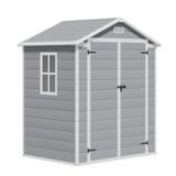 Greesum Outdoor Storage Shed 6X4FT All-Weather Resin Tool Room with Floor for Garden,Backyard,Pool Tool, Light Grey Greesum