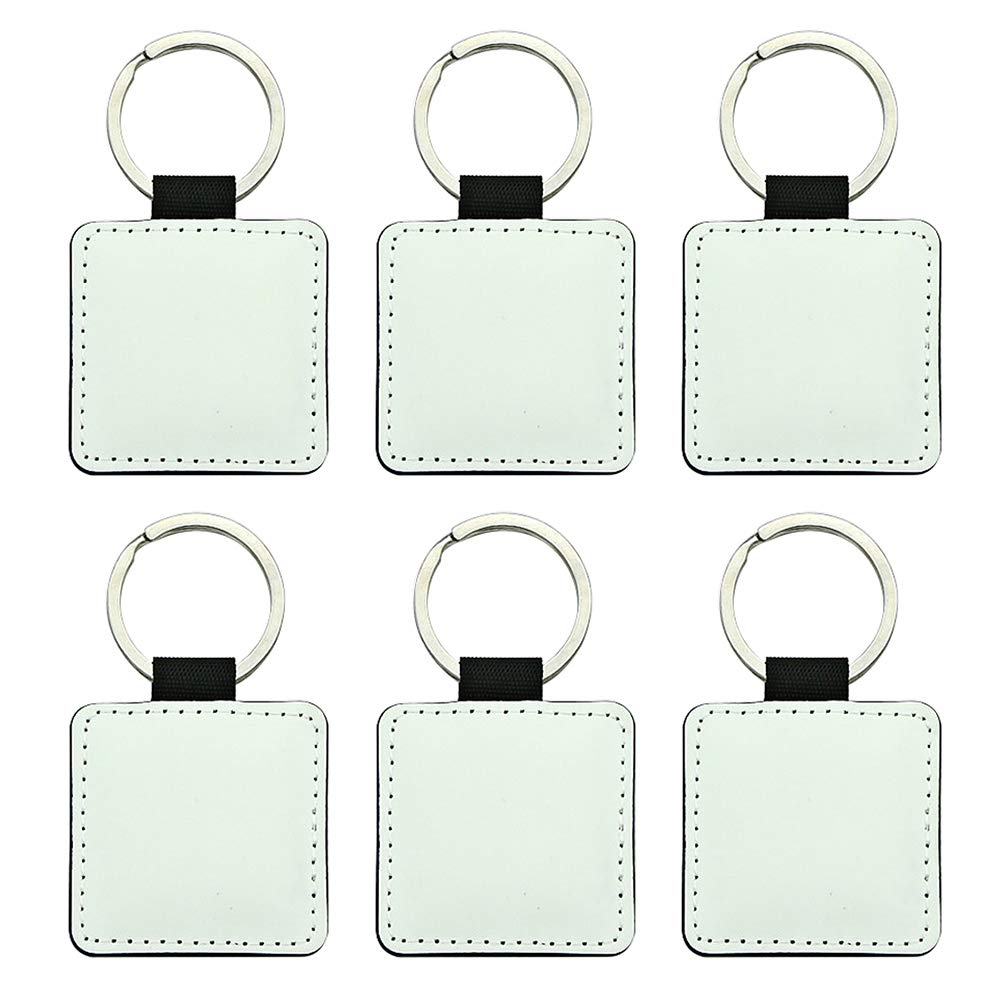 Valyria Sublimation Blank Keychain 2024 Christmas Ornaments Sublimation Keychains PU Leather Keyrings