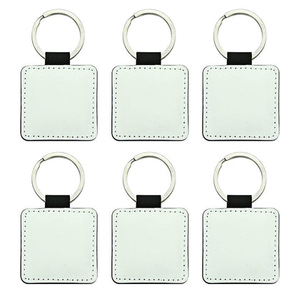 Valyria Sublimation Blank Keychain 2024 Christmas Ornaments Sublimation Keychains PU Leather Keyrings