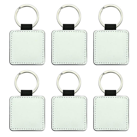 Valyria Sublimation Blank Keychain 2024 Christmas Ornaments Sublimation Keychains PU Leather Keyrings