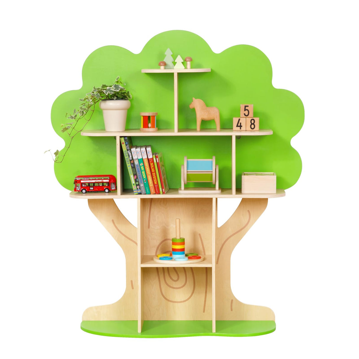 OOOK Kids Bookcase Tree Bookshelf for Kids Reading Nook, Montessori Book Shelf for Classroom, Kids Room, Playroom, Nursery OOOK