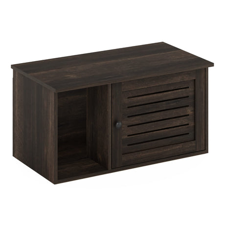 Furinno Peli Farmhouse Hidden Cat Litter Box with Divider, Ebony Furinno