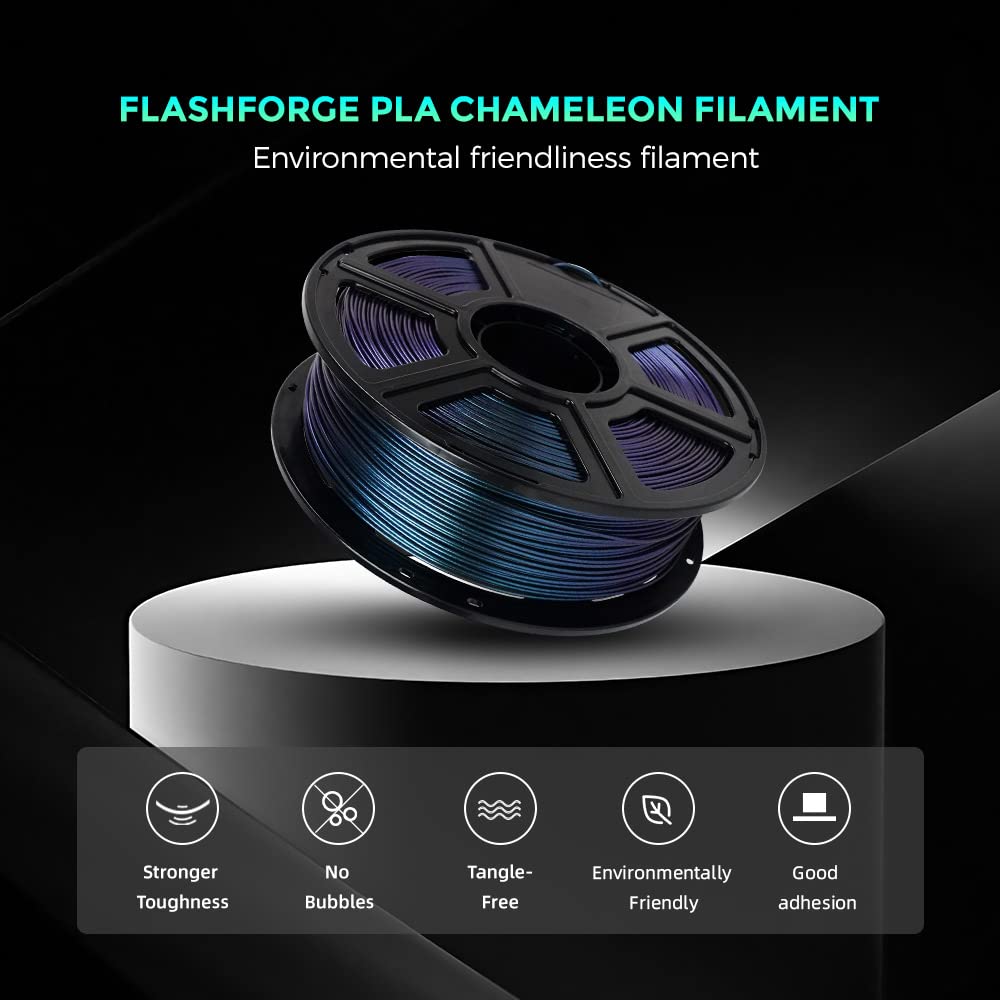 FLASHFORGE 3D Printer Filament Chameleon PLA Color Shift Filament 1.75mm, Changes Color with Light and Angles, 1KG Spool (2.2lbs), Dimensional Accuracy +/- 0.02mm for FDM 3D Printers (Burnt T - WoodArtSupply