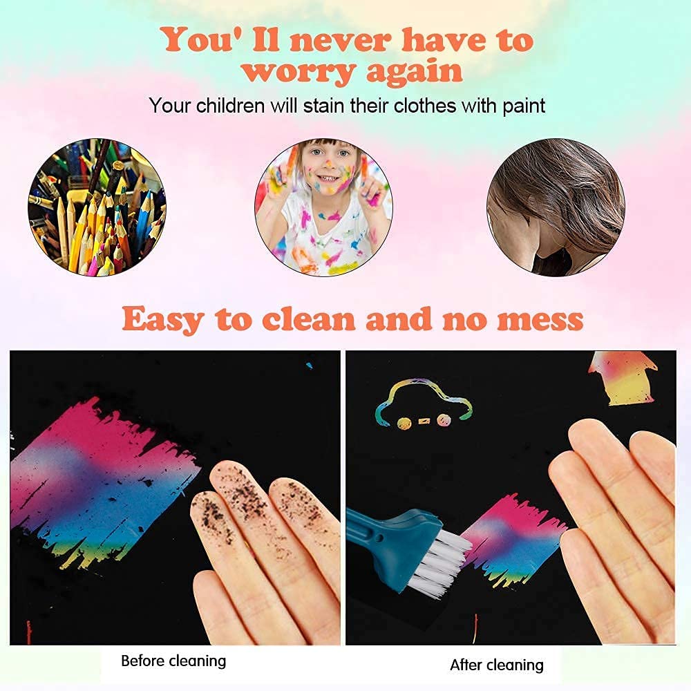 Mocoosy 60 Pcs Rainbow Scratch Art Paper for Kids, Magic Scratch Paper Set Art and Craft Kit, Black Scratch Sheets for Party Game Activities Birthday Gifts Toys Girls Boys 3 4 5 6 7 8 9 10 Years Old Mocoosy