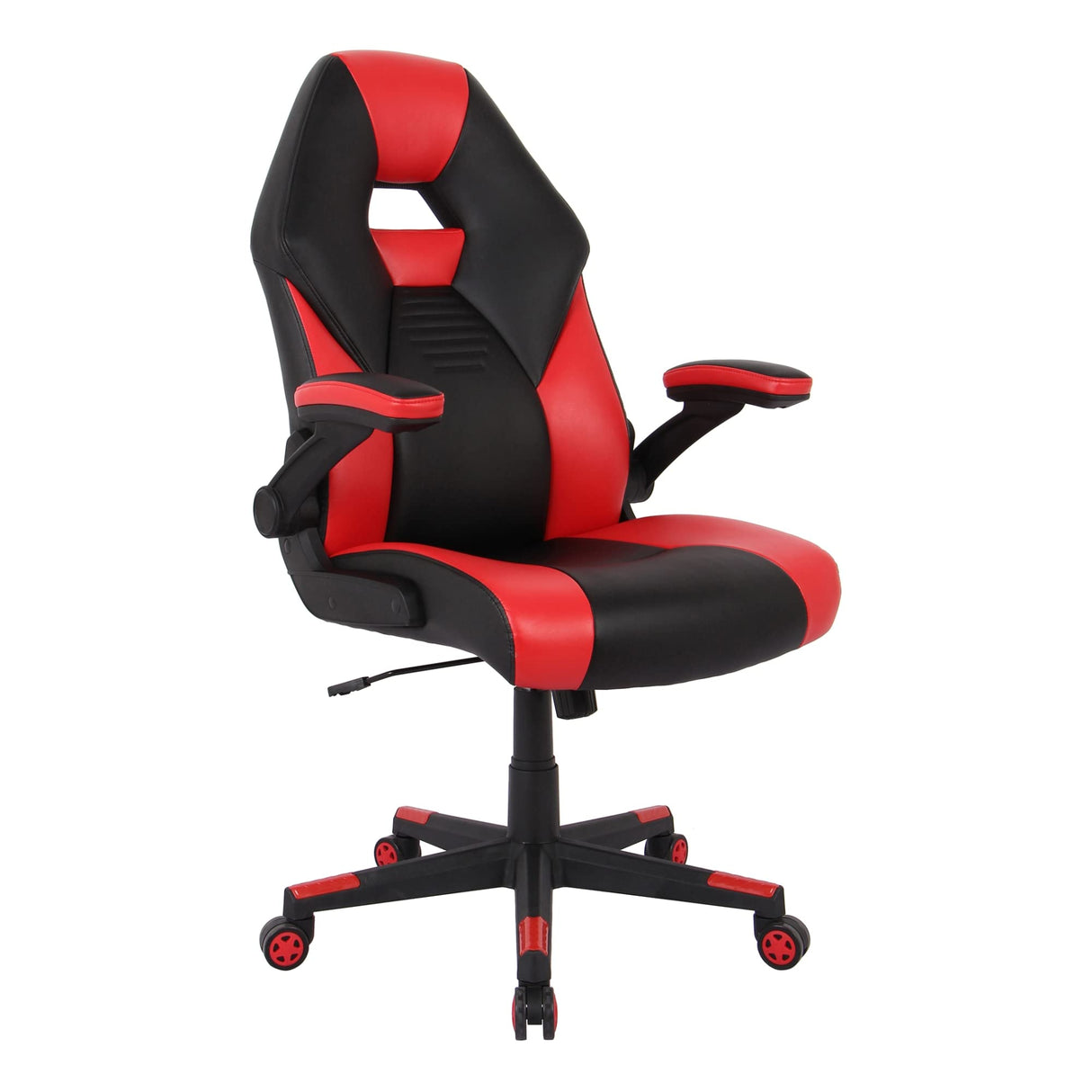 RS Gaming™ RGX Faux Leather High-Back Gaming Office Chair, Black/Red, BIFMA Compliant Realspace