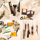 CraftBloom 94PCS Movie Film Scrapbook Paper for Journaling Supplies, Strip Photo Frame for Scrapbooking Kit, Waterproof PET Washi Quote Stickers for Bullet Junk Journal Collage Planner DIY Craft CraftBloom