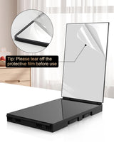 JUSRON 360 Viewing Angle Self Hair Cutting Mirror, Clear Anti-Fog HD Glass (Black Without LED Without Accessories) JUSRON