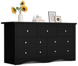 Furmax Dresser for Bedroom, 7 Wood Dresser, Chest of Drawers, for TV up to 65 inch, TV Stand Storage Chest of Drawers for Hallway Entryway (Black) Furmax