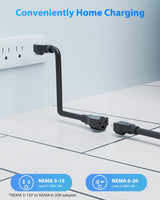 EVDANCE Level 1&2 EV Charger, Electric Vehicle Portable Charger with 25FT Cable, Home EV Charging Station for J1772 Electric Cars, 16Amp 110V-240V, NEMA 6-20 & NEMA 5-15 Plug EVDANCE