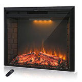 Masarflame 36'' Electric Fireplace Insert, Retro Recessed Fireplace Heater with Fire Cracking Sound, Remote Control & Timer, 750/1500W, Black Masarflame