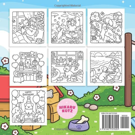 Dog Moments: Puppy Life Coloring Book for Adults and Teens (Cat & Dog Coloring Book) Harmo Press