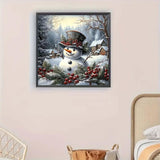 5D Winter Diamond Art Kits for Adults Beginners,Christmas Snowman Diamond Painting Kits,DIY Full Round Drill Diamond Dots Paintings Gem Art Crafts for Home Decor 13.8x13.8inch GEMFAMILY