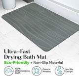 SUTERA - Stone Bath Mat, Diatomaceous Earth Shower Mat, Non-Slip Super Absorbent Quick Drying Bathroom Floor Mat, Natural, Easy to Clean (23.5 x 15 Gray) SUTERA