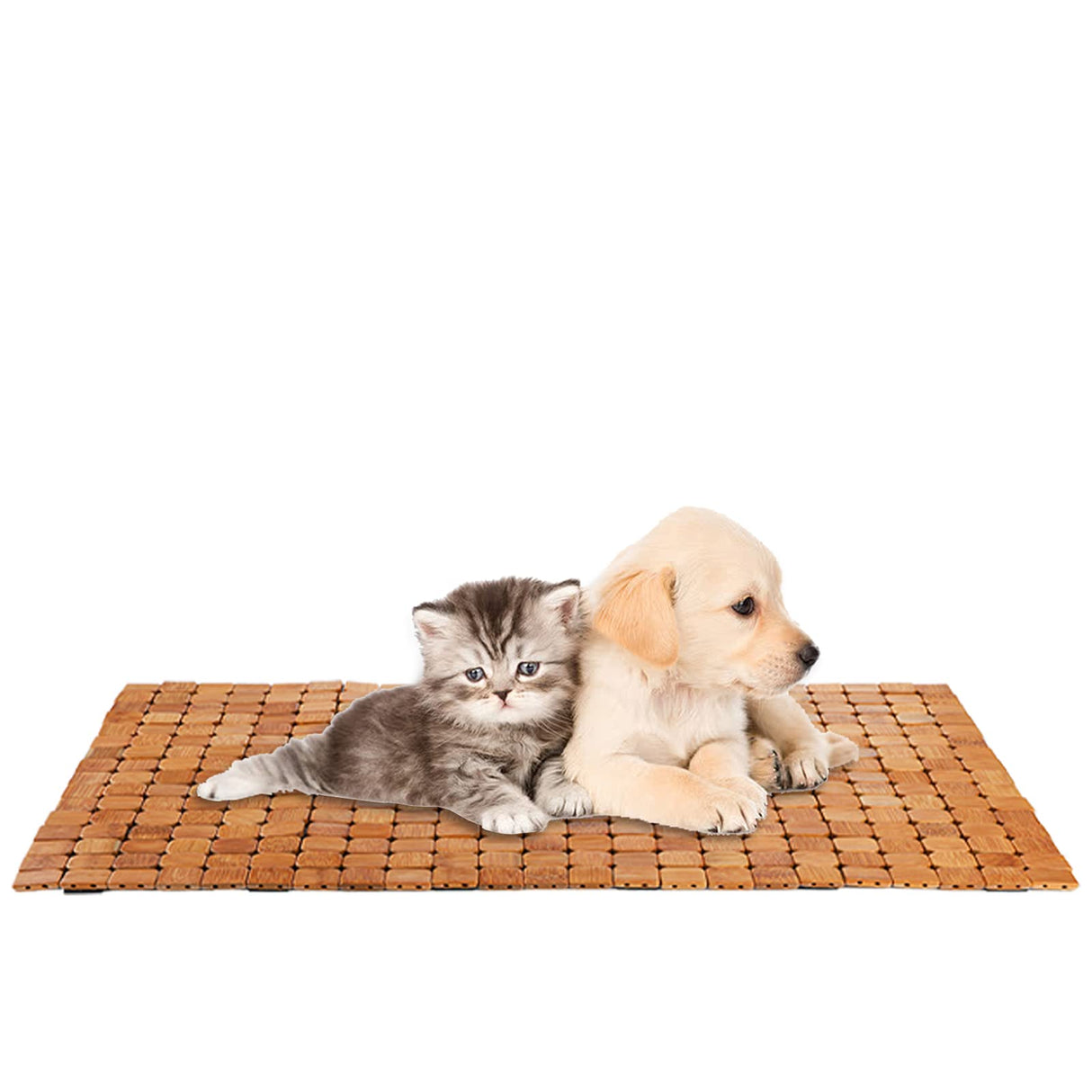 Dicunoy Bamboo Bath Mat, Bathroom Shower Rug, Wooden Toilet Doormats for Shower Doorsteps, Sauna, Tub (23.6" L x 16" W) Dicunoy