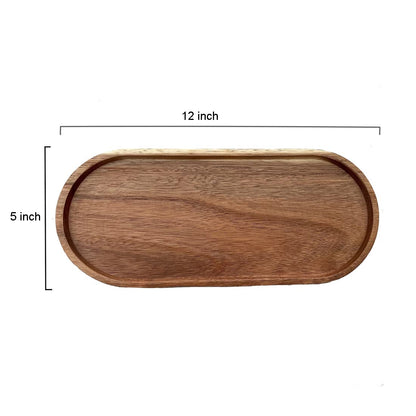 12inch Wooden Vanity Bathroom Trays, Farmhouse Wood Perfume Tray Home Rustic Decor Plate, Kitchen Counter Top Storage, Rectangular Sink Organizer Tray for Soap Bottle - WoodArtSupply