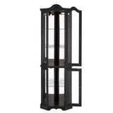 TERRUPEX Lighted Corner Curio Cabinet with Tempered Glass Doors & Shelves,Elegant Display Storage for Living Room & Bedroom Decor TERRUPEX