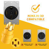 Kanayu Compatible with NEMA 14-50P to 14-30R Adapter, 4 Prong 50 Amp to 30 Amp Adapter, for Level 2 EV Charger, Generator Welder Dryer EV Charger Power Cord Connector Kanayu