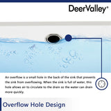 DeerValley DV-1U101 Ally Undermount Bathroom Sink Rectangular, 21'' x 15'' Vessel Sink Rectrangle Undermount Bathroom Sink White Ceramic Lavatory Vanity Vessel Sink with Overflow Deer Valley