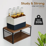 NANAGIFTREE Floating Nightstand Set of 2, Wood Bedside Shelf Wall Mounted Nightstand, Floating Bedside Table for Bedroom, Living Room, Bathroom, Kitchen, Office (Vintage Brown) NANAGIFTREE