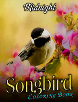 Midnight Songbird Coloring Book: Easy Coloring Pages On Black Background With Cute Birds For All Ages To Relax And Unwind | Ideal Gift For Special Occasions Majosta