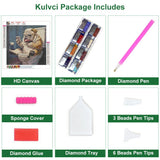 Kulvci Diamond Painting Kits for Adults, Dog Diamond Art Kits for Beginners, DIY 5D Diamond Painting with Round Gem Art Kits for Gift Home Wall Decor 12x12inch Kulvci