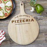 Personalization Universe Family Pizzeria Personalized 3 Piece Wood Pizza Peel Gift Set Personalization Universe