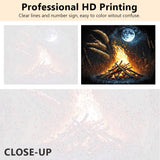 TUMOVO Paint by Number Bonfire in The Woods at Night with a Full Moon Paint by Numbers Kit for Adults, Digital Painting with Brushes and Pigment for Home Wall Decoration, 16x20 Inch TUMOVO