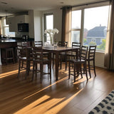 Furnifact 9-Piece Square Dining Table Set – Counter Height Table with 8 Chairs – Sturdy Wooden Construction for Dining Room or Kitchen Furnifact