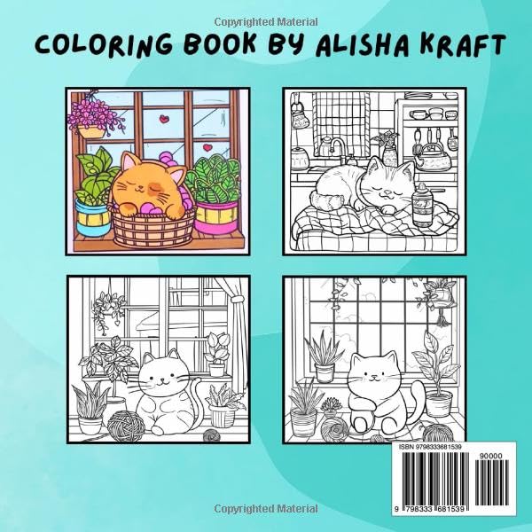 Fuzzy Hygge: Cozy Cats Coloring Book for Adults & Teens Featuring Cozy Friends for Stress Relief (Bold & Easy Coloring Book, Fuzzy Friends) WoodArtSupply