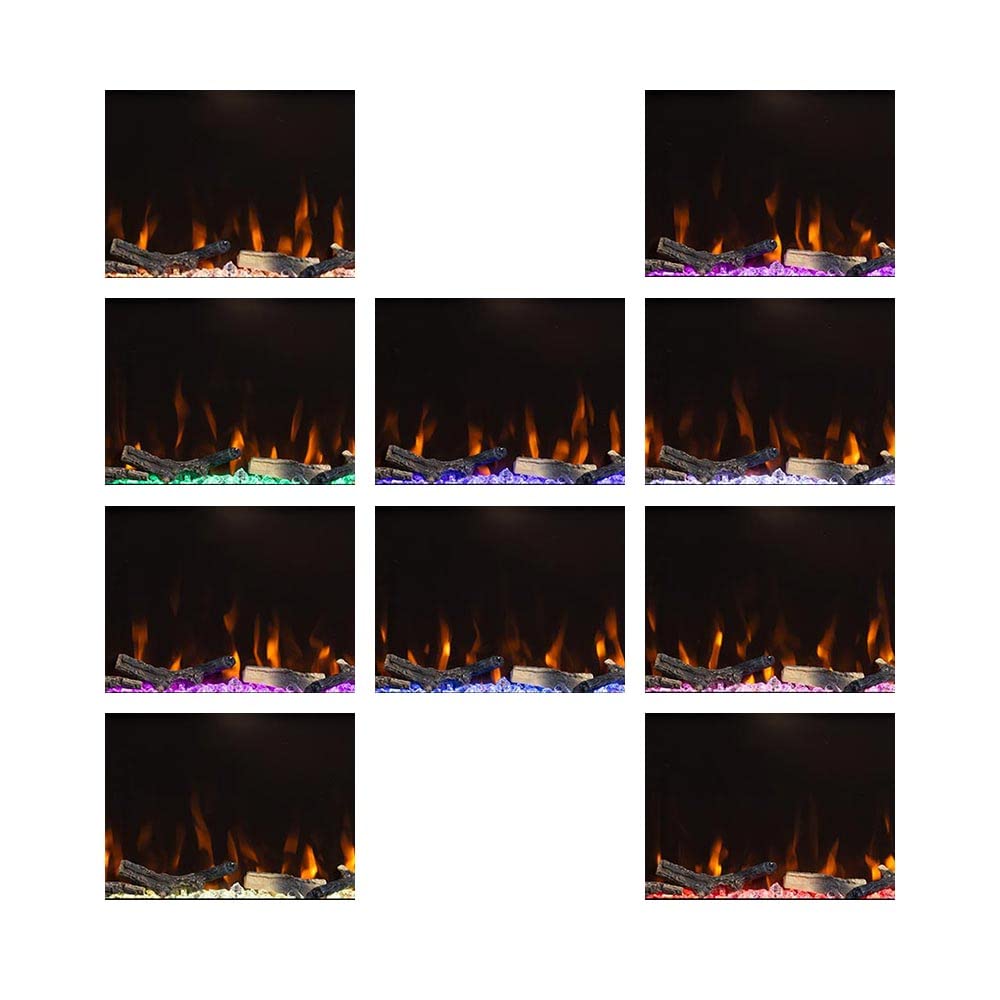 Modern Ember Marcel 72-in Smart Electric Fireplace TV Stand | 42” Firebox Heater | Multi-Flame Colors | Remote, Wi-Fi App, Alexa & Google | Fits TVs up to 80” | Warm Walnut with Brass Handles Modern Ember