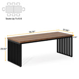 Tribesigns 78.74" Extra Long Computer Desk 2 Person Desk, Double Long Desk with Heavy Duty Metal Frame, Double Workstation Study Desk for Home Office, Brown (Without Chair) Tribesigns