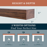 MANTELSDIRECT Houston Floating Wood Mantel Shelf with Hidden Storage Compartment - Mocha 60 Inch | Beautiful Wooden Rustic Shelf for TV Remotes, Controllers, and Décor MANTELSDIRECT