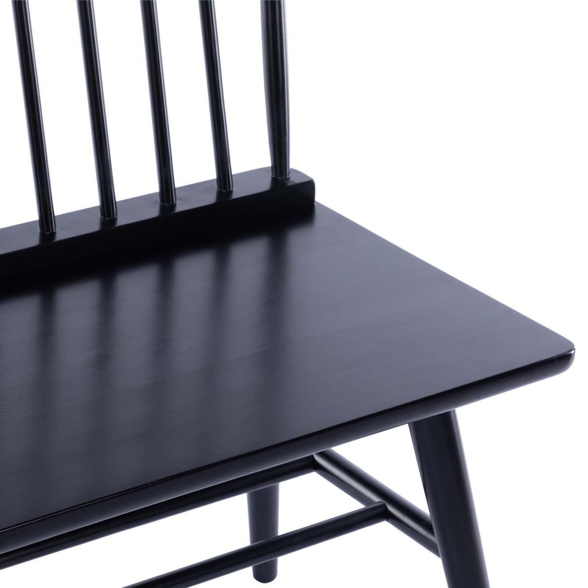 DUHOME Entryway Bench, Black Dining Bench with Spindle Back Farmhouse Bench Wood Bench Windsor Bench for Foyer Balcony Living Room, Black (Black, Bench) DUHOME