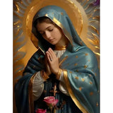 JFYHAB Jesus Diamond Painting Kit, Full Drill 5D Pray Virgin Mary Diamond Dots Arts Crafts Set Religious Belief Diamond Painting with Gem for Adult Beginner Virgin Mary Room Decor 12X16 inch JFYHAB