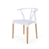 Christopher Knight Home Victoria Modern Dining Chair with Beech Wood Legs (Set of 2), White and Natural Finish Christopher Knight Home