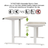 Radlove Electric Standing Desk, 63 x 30 Height Adjustable Computer Desk Sit Stand Desk Home Office Computer Standing Table Ergonomic Desk with Splice Board White Frame + 63 x 30'' White+Oak Top Radlove