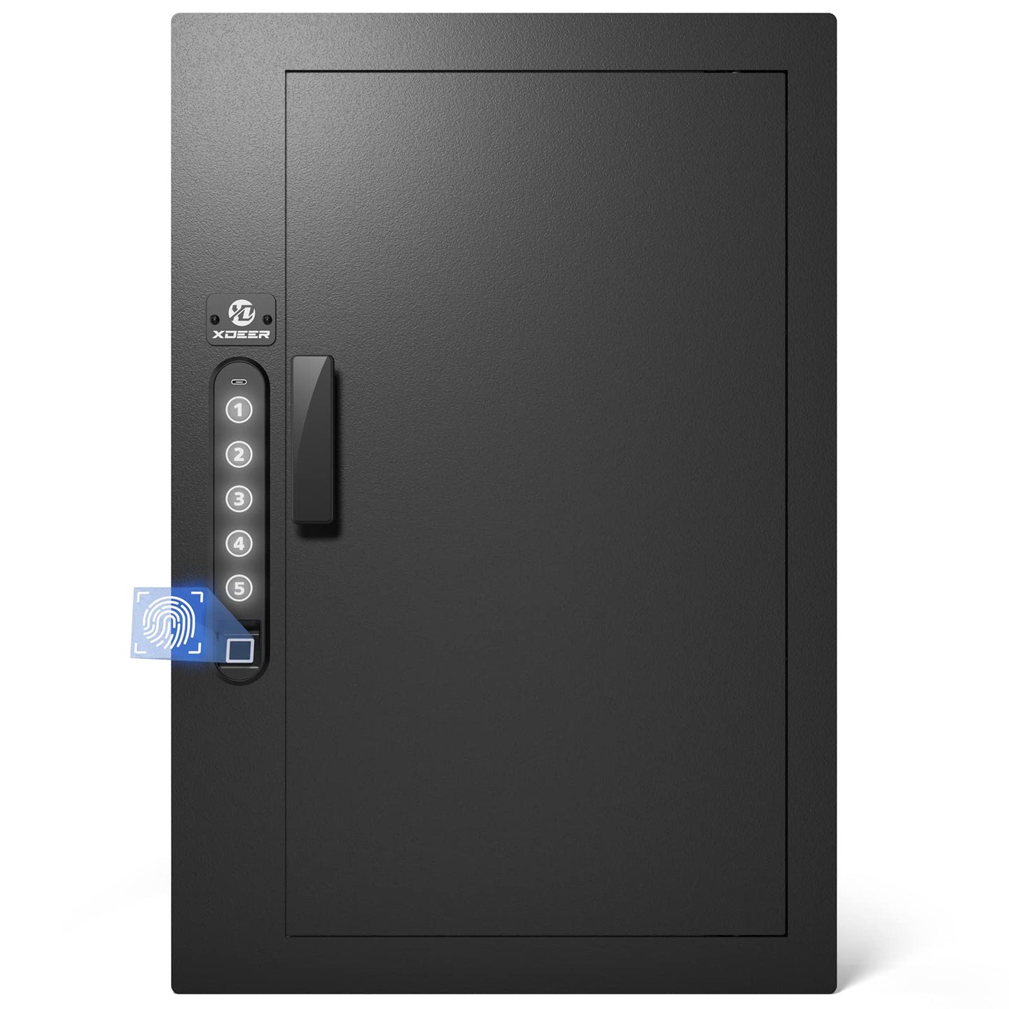 XDeer Security Flat Wall Safes In-Wall Hidden Safes Biometric Safes Fingerprint Safes Electronic Hidden Safes with Numeric Keypad Protecting Handguns, Money, Jewelry, Passports - for Home or Business