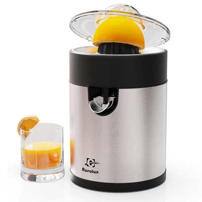Eurolux Electric Orange Juicer, Sleek Effortless Citrus Juice Squeezer for Lemon, Lime, Grapefruit | Powerful Motor, Easy to Clean, Removable Dishwasher-Safe Parts
