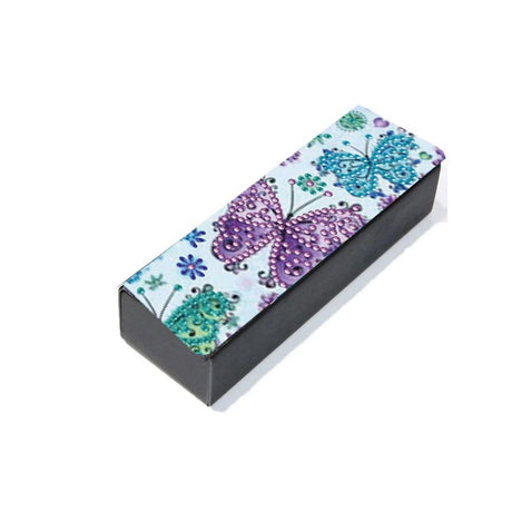 BAYUNOE Eye Glass Case Diamond Art Painting Portable Unisex Protective Case for Glasses Sunglasses Glasses Storage Box DIY Art Craft Gift -Butterfly BAYUNOE