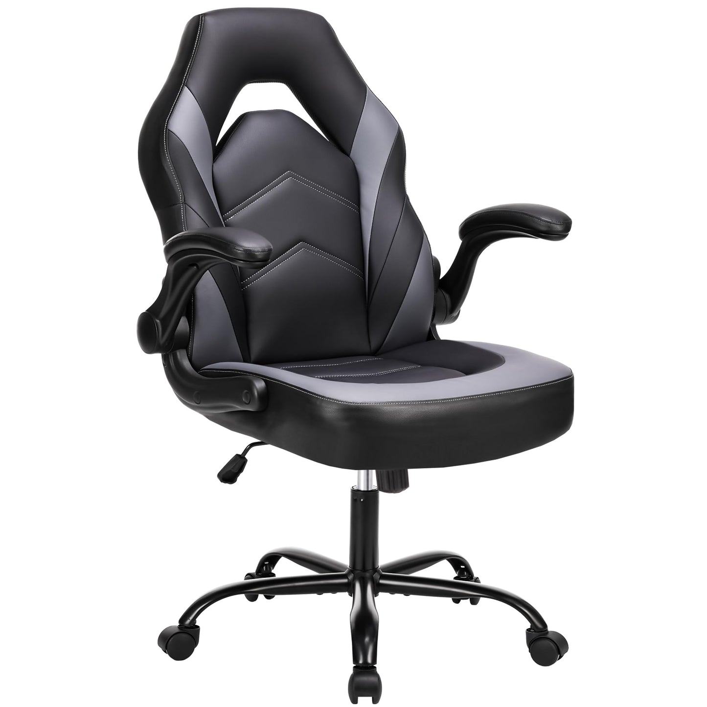 Ergonomic Gaming Desk Chair - Adjustable PU Leather Swivel Racing Chair with Flip-up Armrests for Home Office and Entertainment, Perfect for Adults, Kids, and Gamers