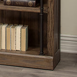 Martin Furniture Avondale 8' Tall Bookcase Wall with Ladder, Storage Organizer, Display Shelf for Office, Brown Martin Furniture